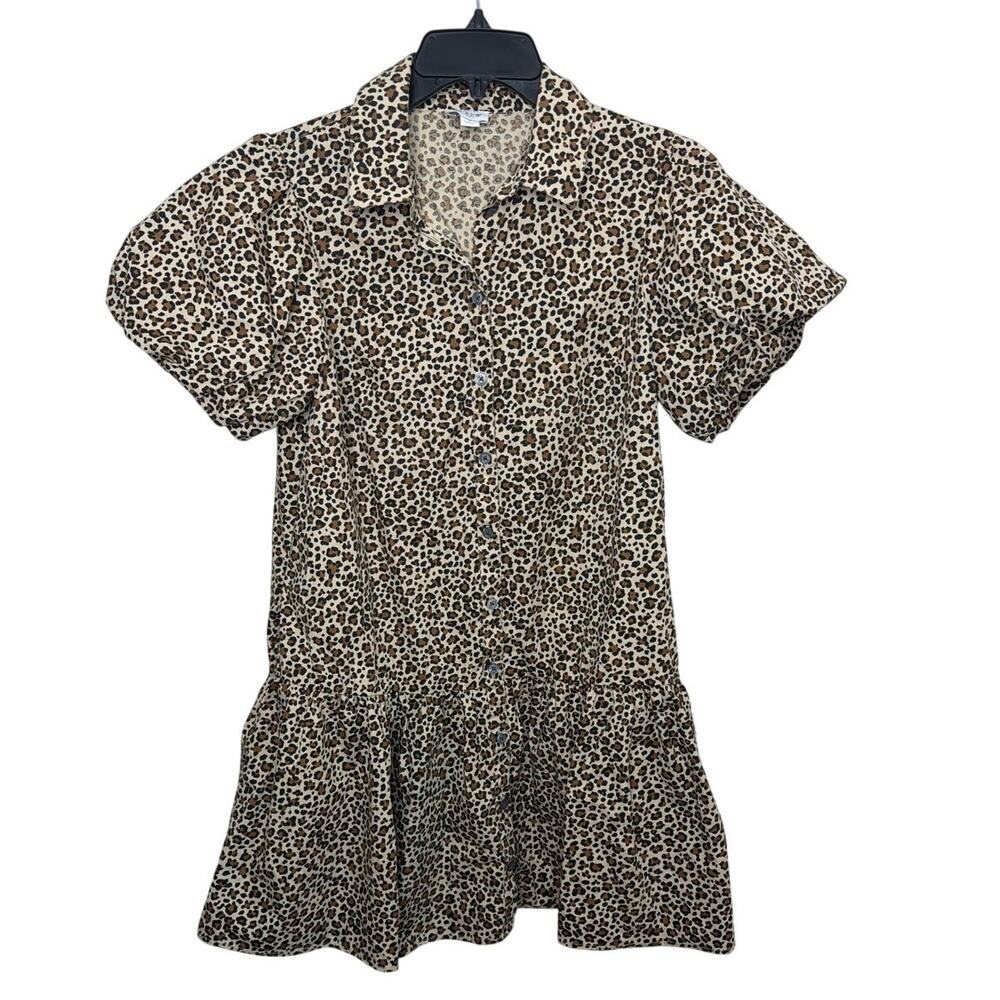 J.Crew Factory Bubble-sleeve mini dress Cashew Rustic Print Size 4